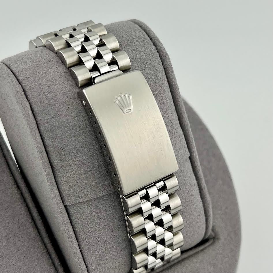 2002 Rolex Datejust 16234 36mm White Roman Dial 18K Gold Steel Box Paper en vente 1