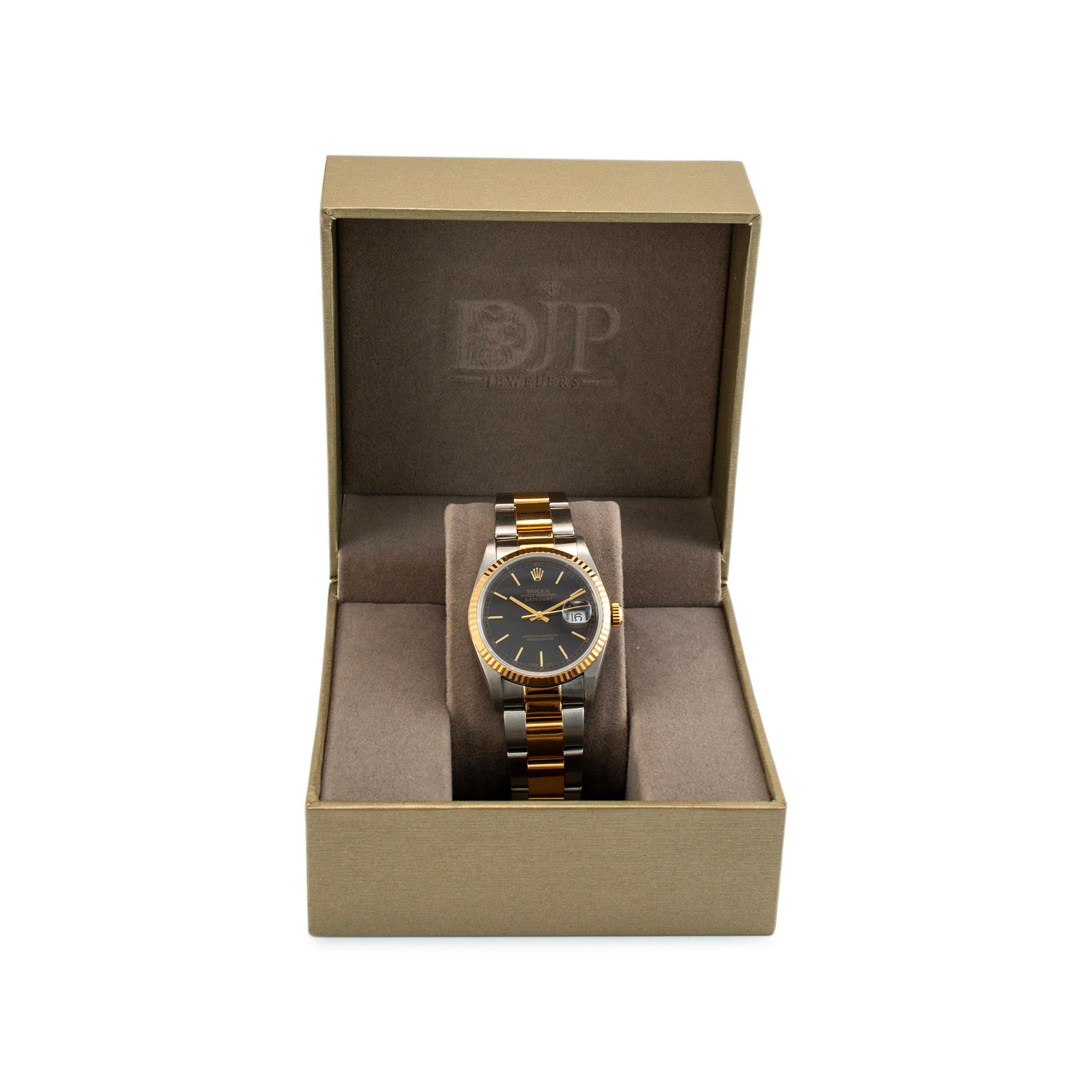 2002 Rolex Datejust 36MM 16203 Two Tone Oyster Yellow Gold Stainless Steel Watch 4