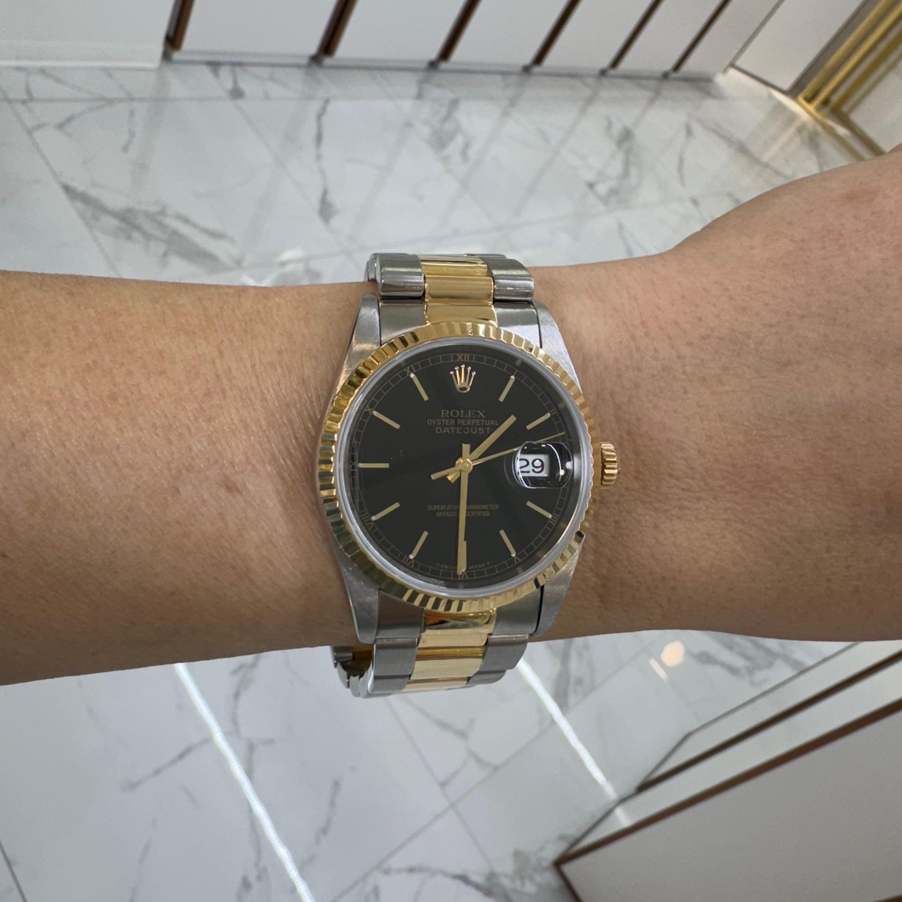 2002 Rolex Datejust 36MM 16203 Two Tone Oyster Yellow Gold Stainless Steel Watch 5