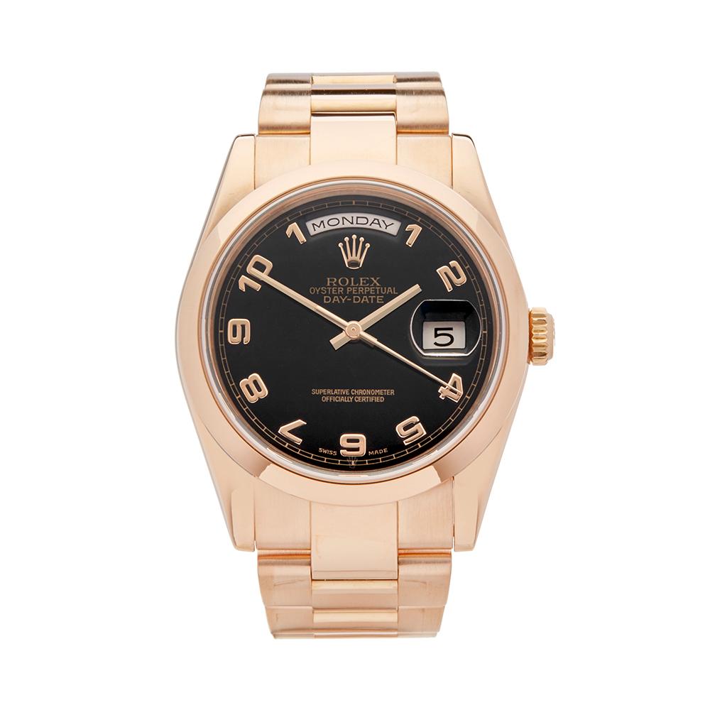 2002 Rolex Day-Date Rose Gold 118205 Wristwatch