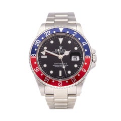 2002 Rolex GMT-Master II Pepsi Stainless Steel 16710 Wristwatch