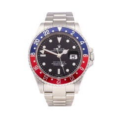 2002 Rolex GMT-Master II Pepsi Stainless Steel 16710 Wristwatch