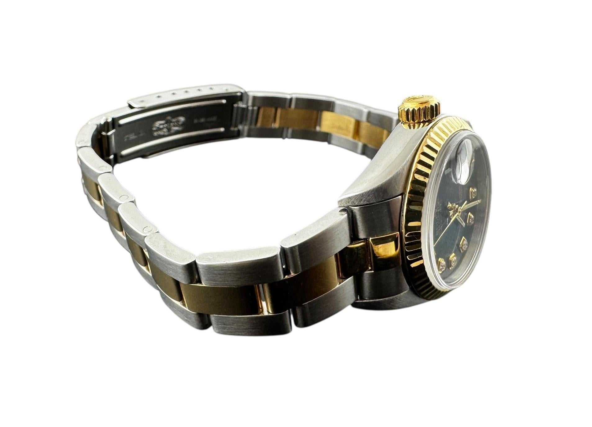 2002 Rolex Ladies DateJust Reloj Esfera Diamante Azul Dos Tonos 79173 #23237 en venta 5