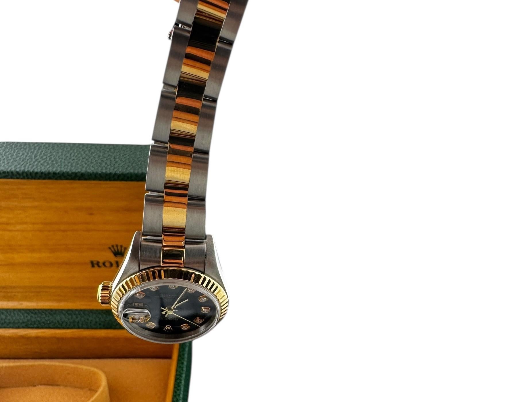 2002 Rolex Ladies DateJust Reloj Esfera Diamante Azul Dos Tonos 79173 #23237 en venta 11