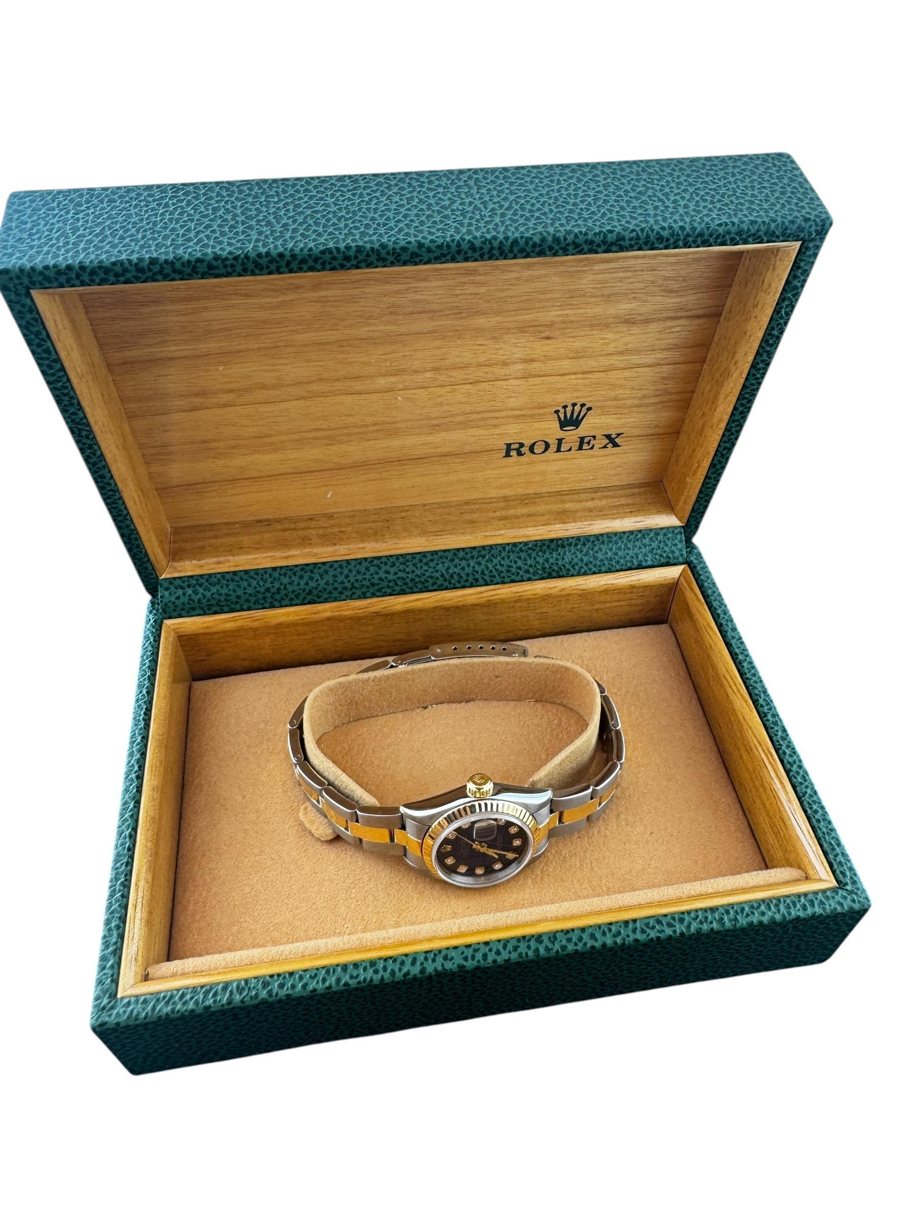 2002 Rolex Ladies DateJust Reloj Esfera Diamante Azul Dos Tonos 79173 #23237 en venta 13