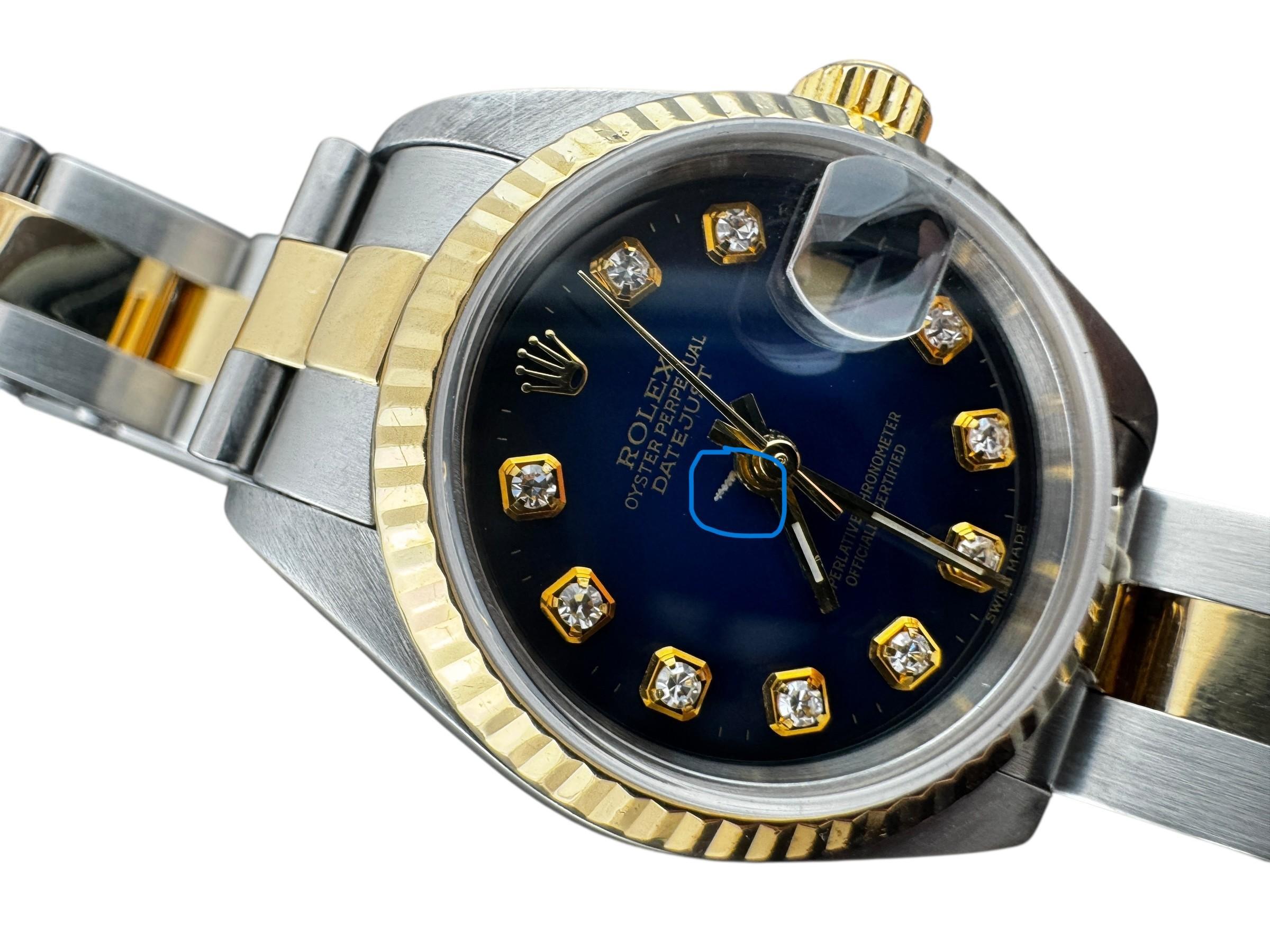 2002 Rolex Ladies DateJust Reloj Esfera Diamante Azul Dos Tonos 79173 #23237 en venta 1