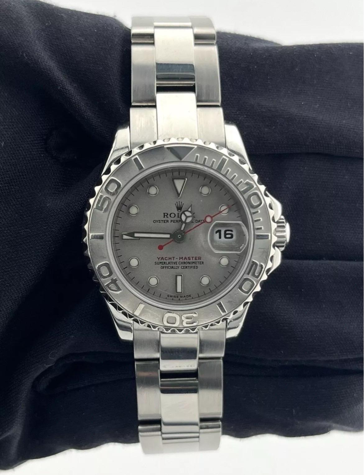 2002 Rolex Yacht-Master Automatic 29mm Platinum Dial Ladies Watch 16922 For Sale 1