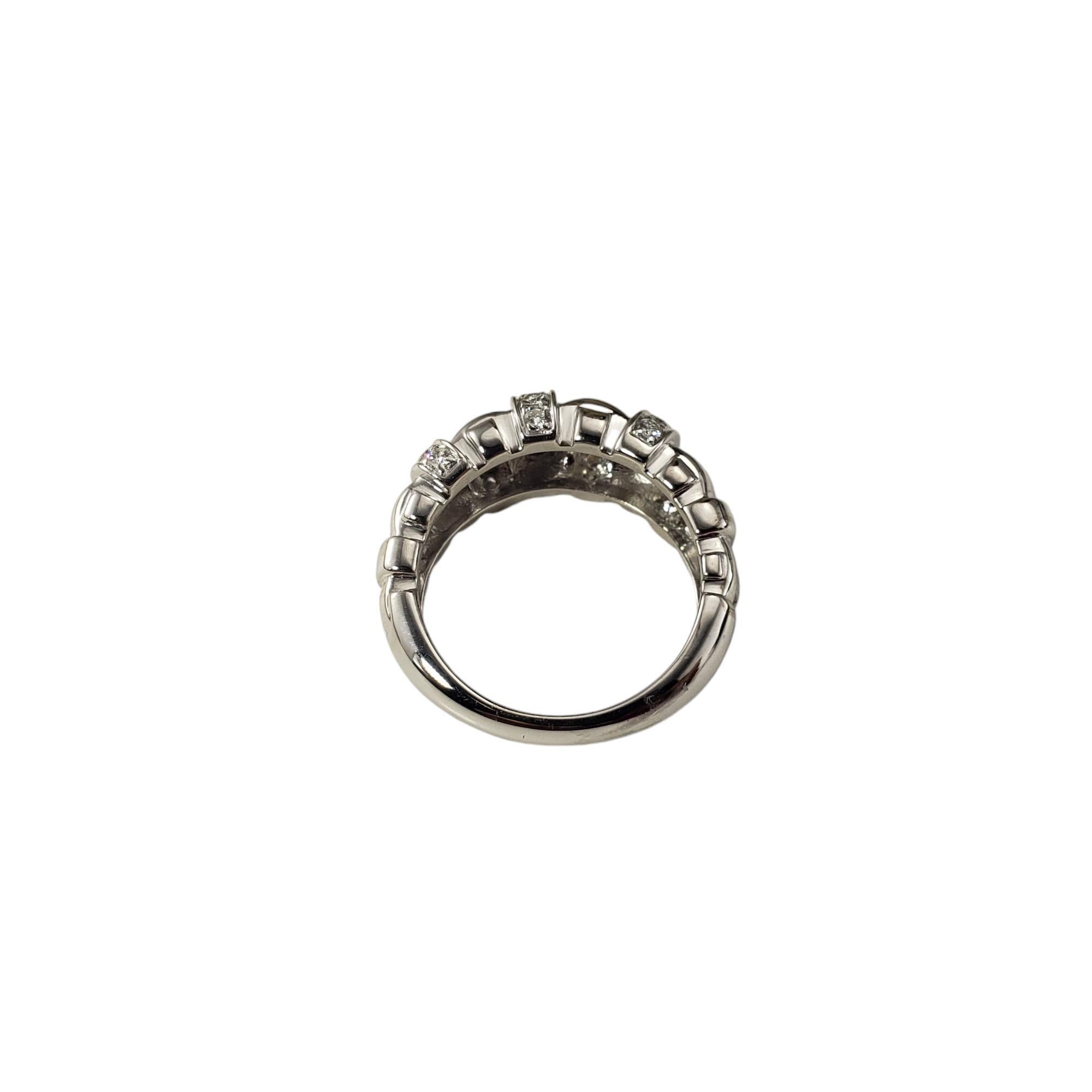 2002 Tiffany & Co. 18K White Gold Diamond Vannerie Basket Weave Ring 6.5 #18296 In Good Condition In Washington Depot, CT