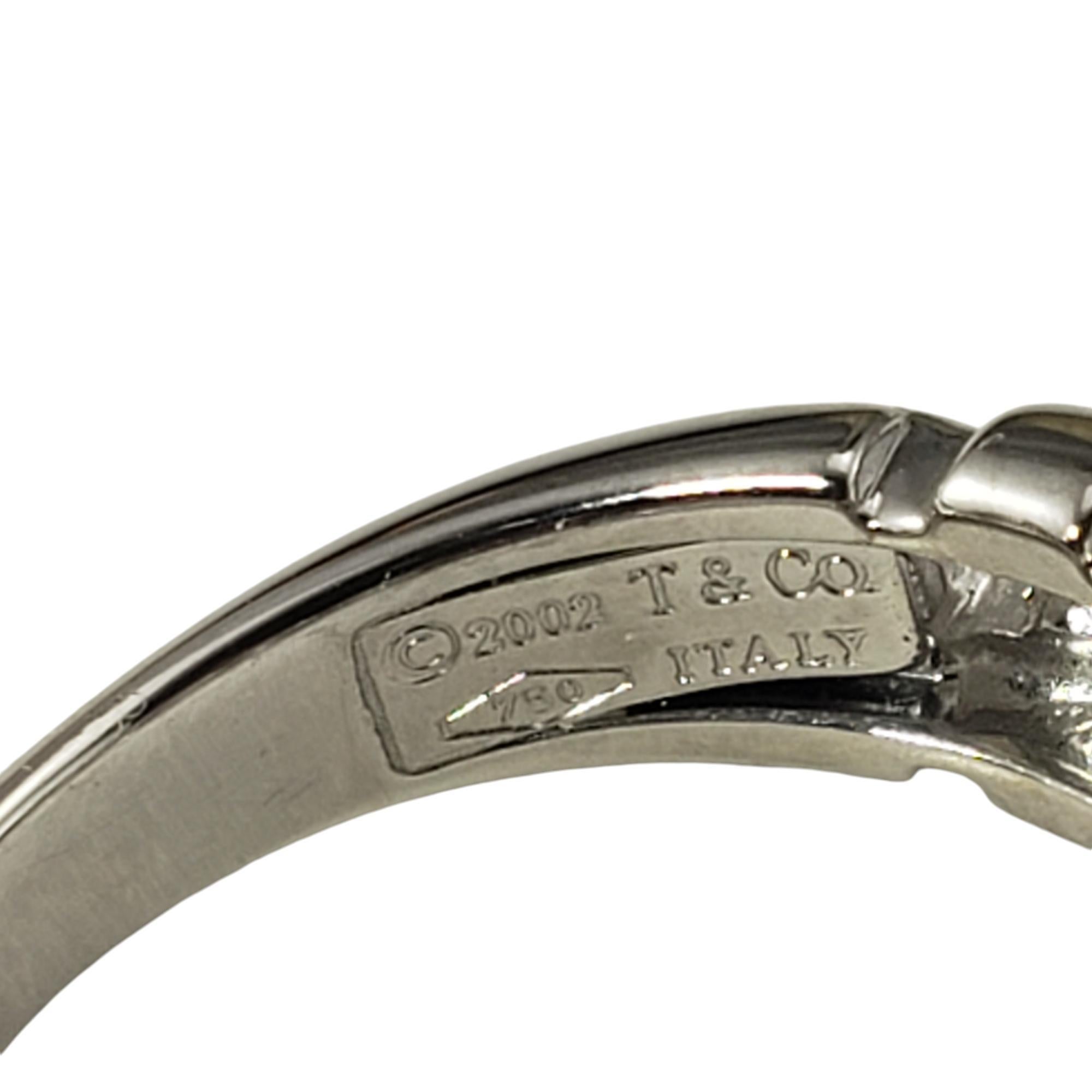 Women's 2002 Tiffany & Co. 18K White Gold Diamond Vannerie Basket Weave Ring 6.5 #18296