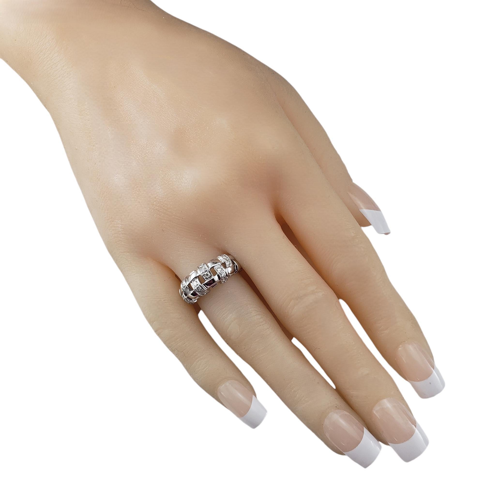 2002 Tiffany & Co. 18K White Gold Diamond Vannerie Basket Weave Ring 6.5 #18296 1