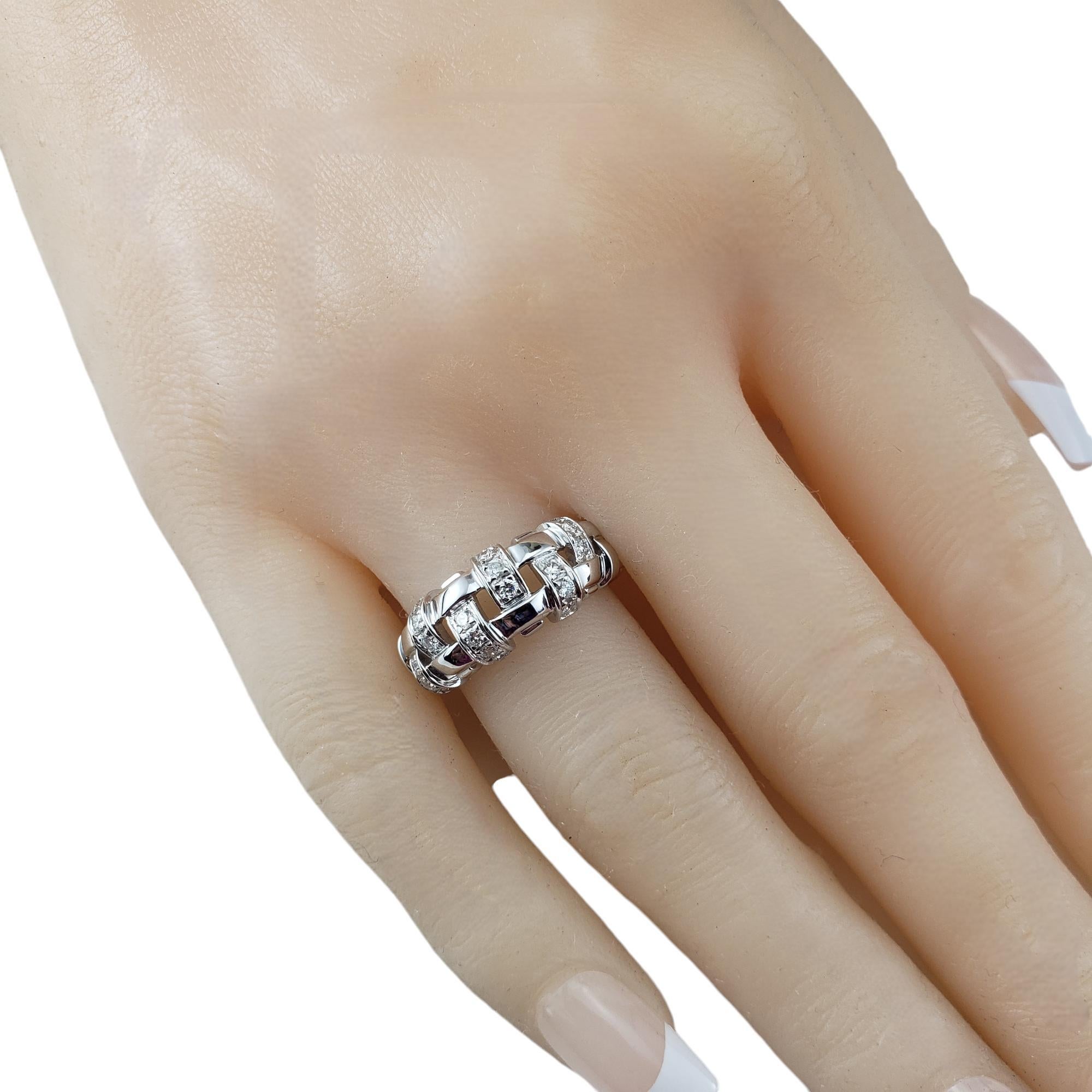 2002 Tiffany & Co. 18K White Gold Diamond Vannerie Basket Weave Ring 6.5 #18296 2