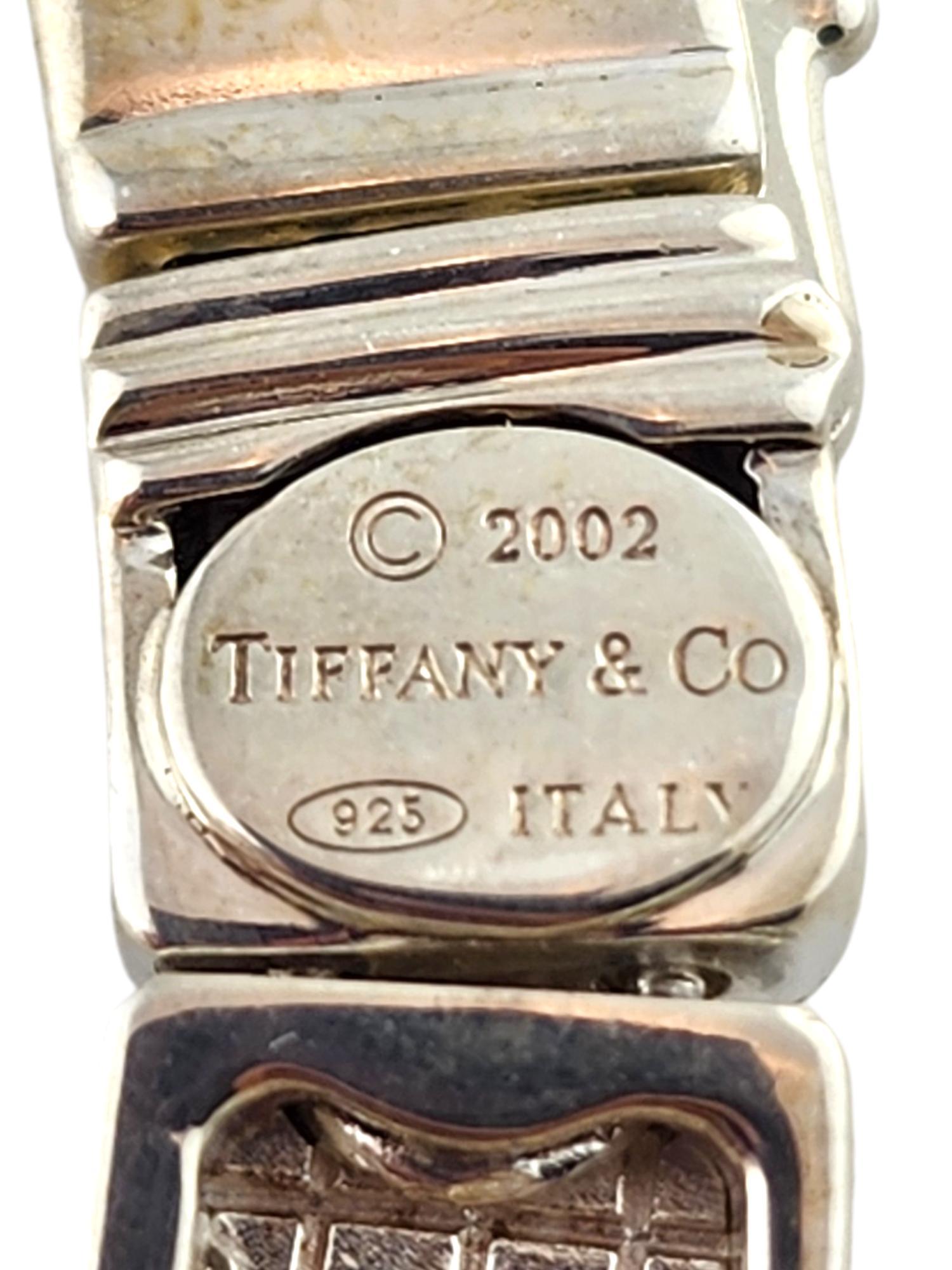 2002 Tiffany & Co. Italy Sterling Silver Square Tiles Necklace #18238 For Sale 2