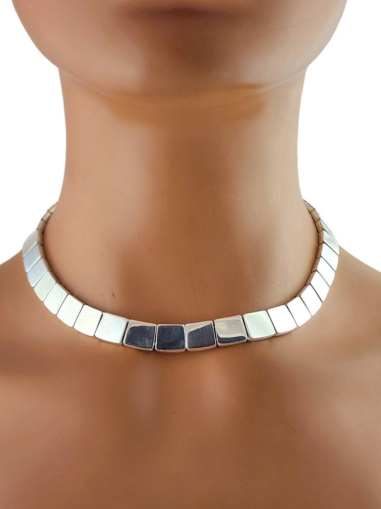 2002 Tiffany and Italy Sterling Silver Square Tiles Necklace