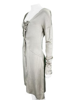 2002 Tom Ford for Gucci Silk Dress in Silver