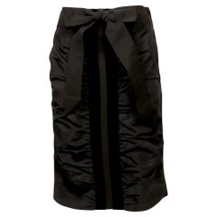 2002 TOM FORD for YVES SAINT LAURENT black RUNWAY skirt with velvet trim