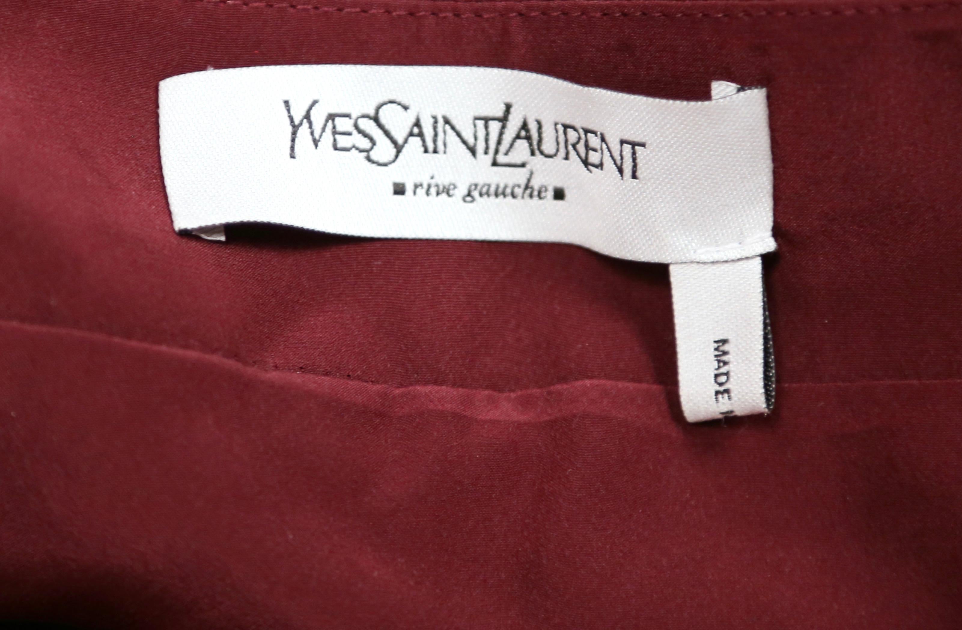 2002 TOM FORD for YVES SAINT LAURENT burgundy velvet runway suit For Sale 3