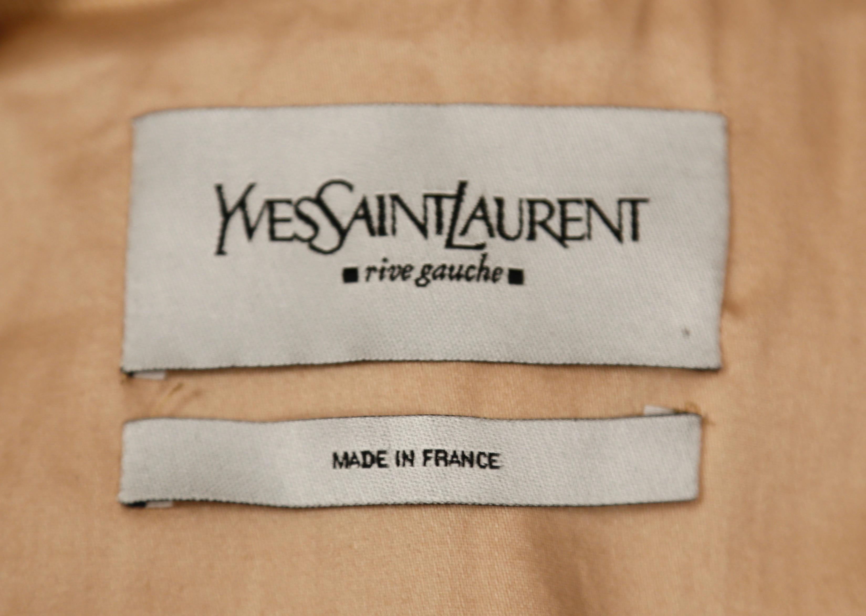 2002 TOM FORD For YVES SAINT LAURENT tan embroidered runway jacket For Sale 2