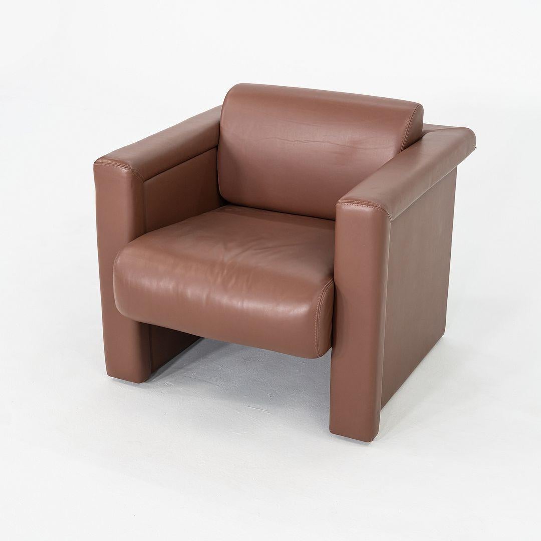 2002 Trix and Robert Haussmann para Knoll Sillón de cuero marrón en Bueno estado para la venta en Philadelphia, PA