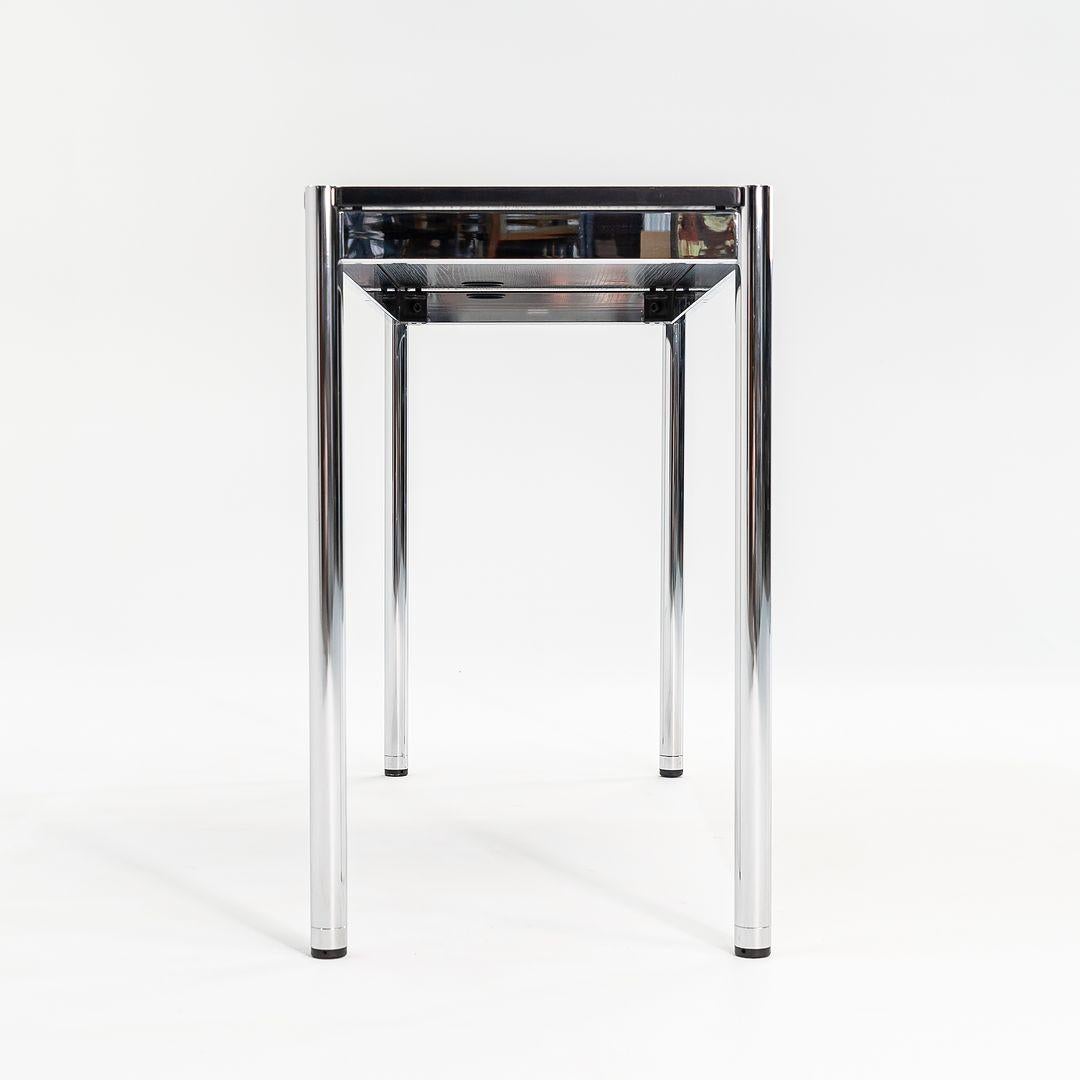2002 USM Haller End Table / Console Table in Ebonized Oak Chromed Steel 48x18in For Sale 3