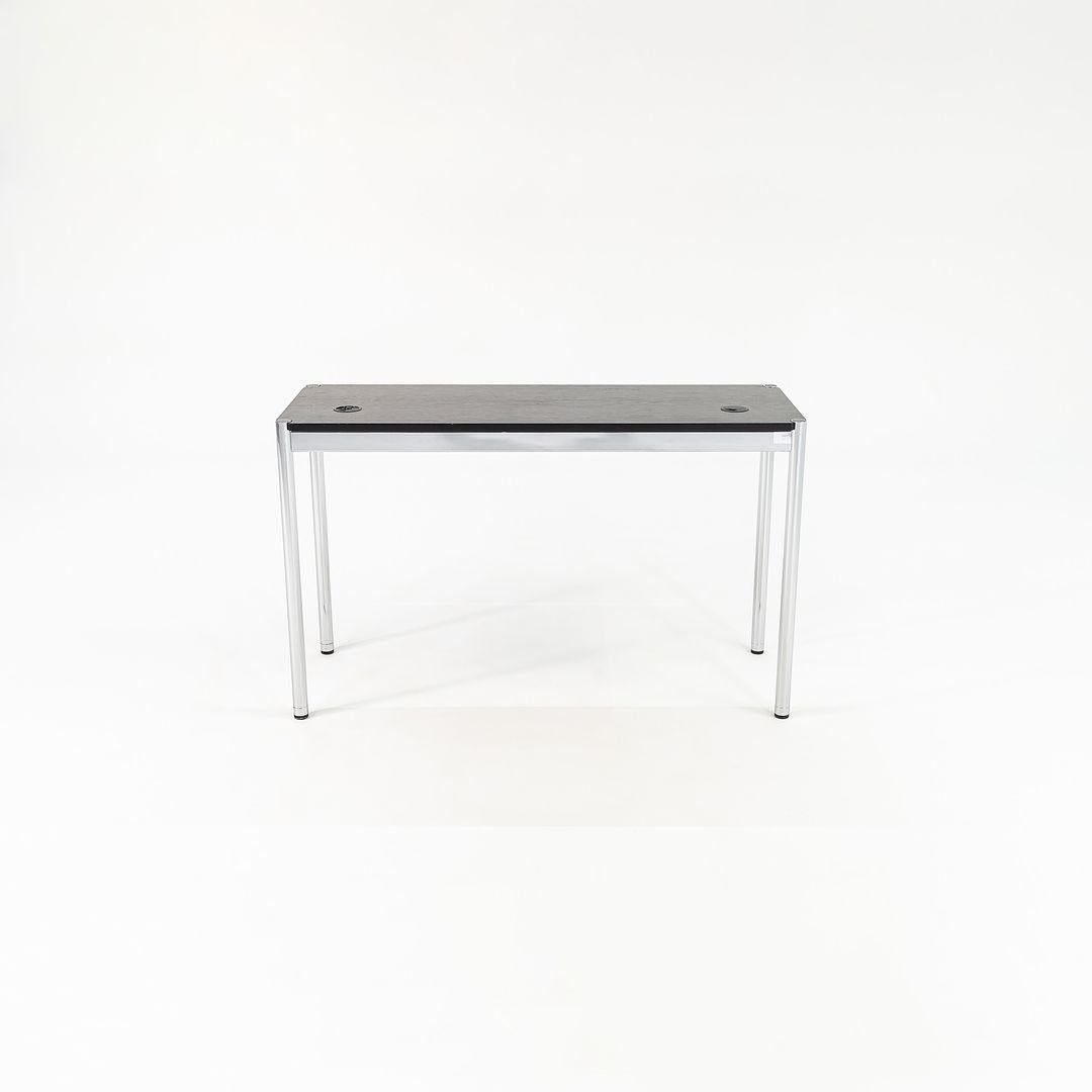 2002 USM Haller End Table / Console Table in Ebonized Oak Chromed Steel 48x18in For Sale 4