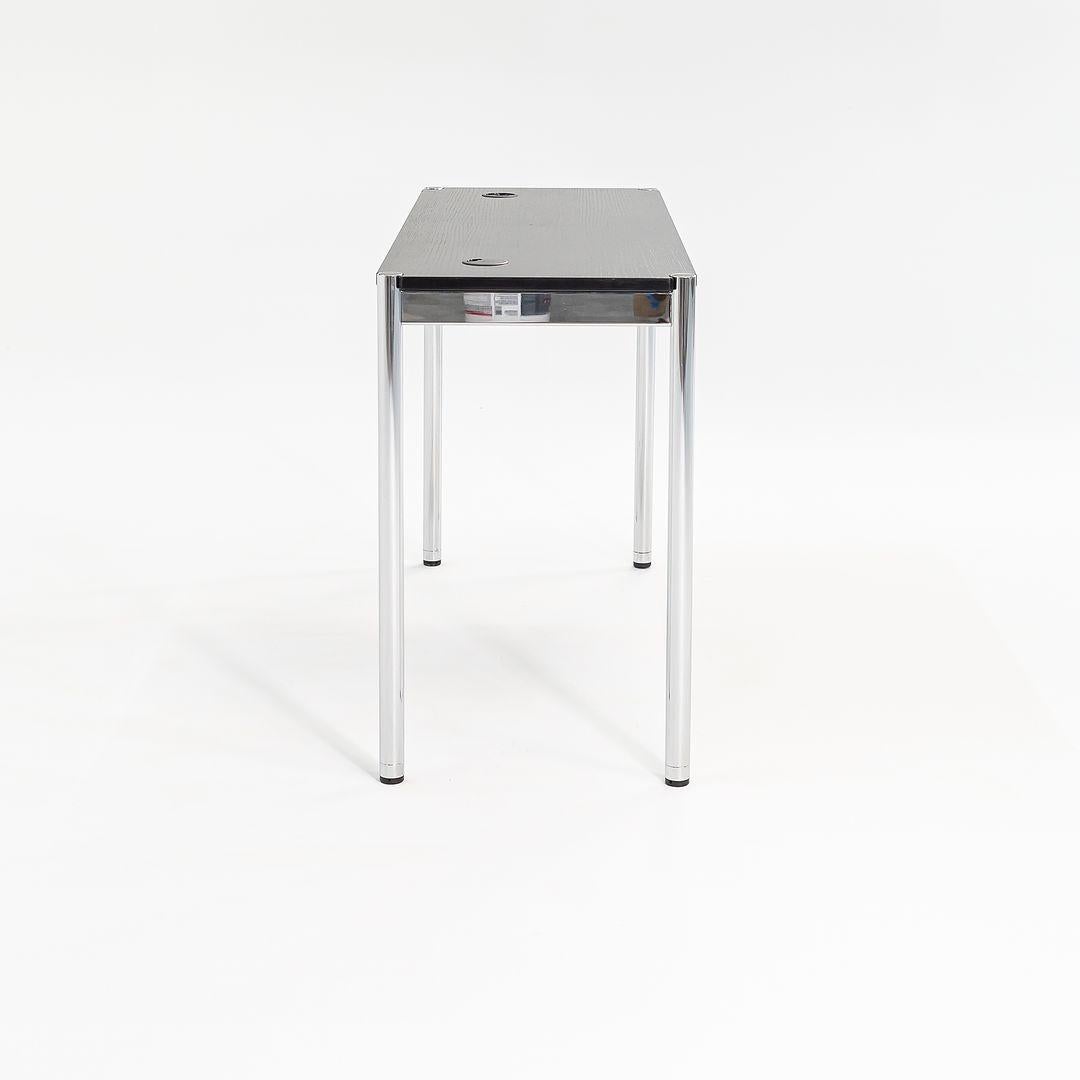 2002 USM Haller End Table / Console Table in Ebonized Oak Chromed Steel 48x18in For Sale 5