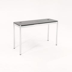 2002 USM Haller End Table / Console Table in Ebonized Oak Chromed Steel 48x18in