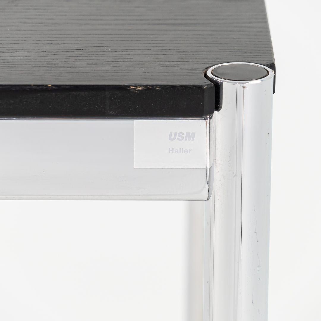 Modern 2002 USM Haller End Table / Console Table in Ebonized Oak Chromed Steel 48x18in For Sale