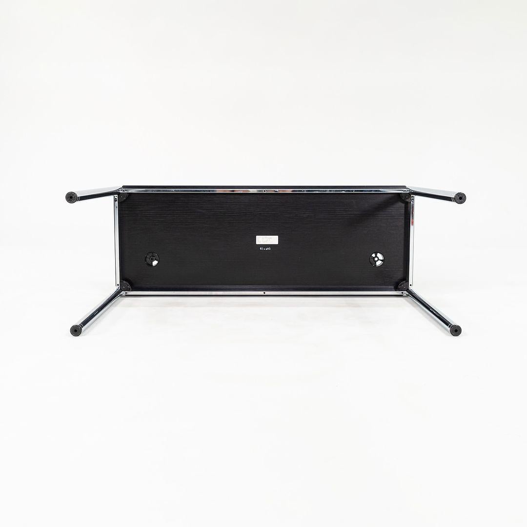 Swiss 2002 USM Haller End Table / Console Table in Ebonized Oak Chromed Steel 48x18in For Sale