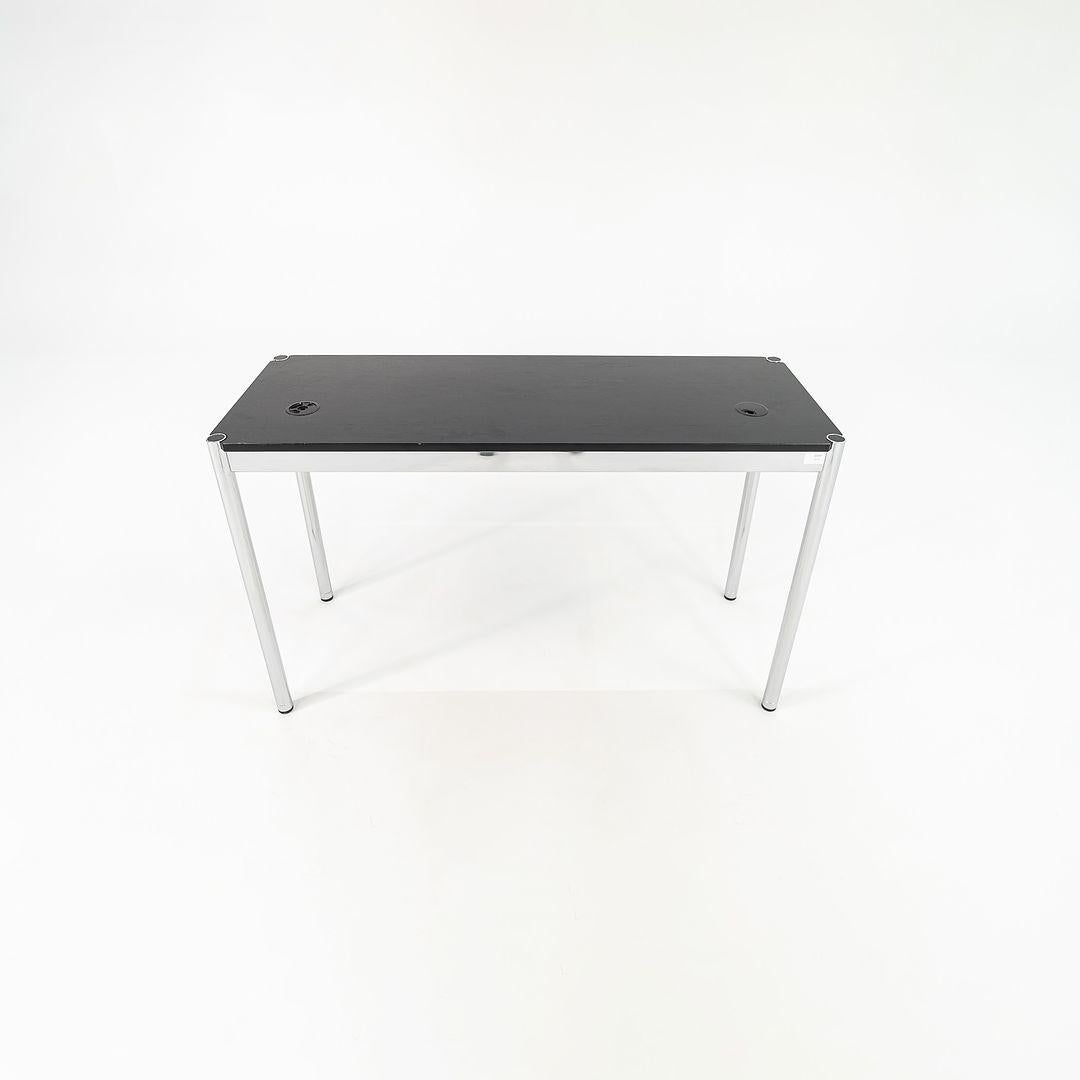 Contemporary 2002 USM Haller End Table / Console Table in Ebonized Oak Chromed Steel 48x18in For Sale