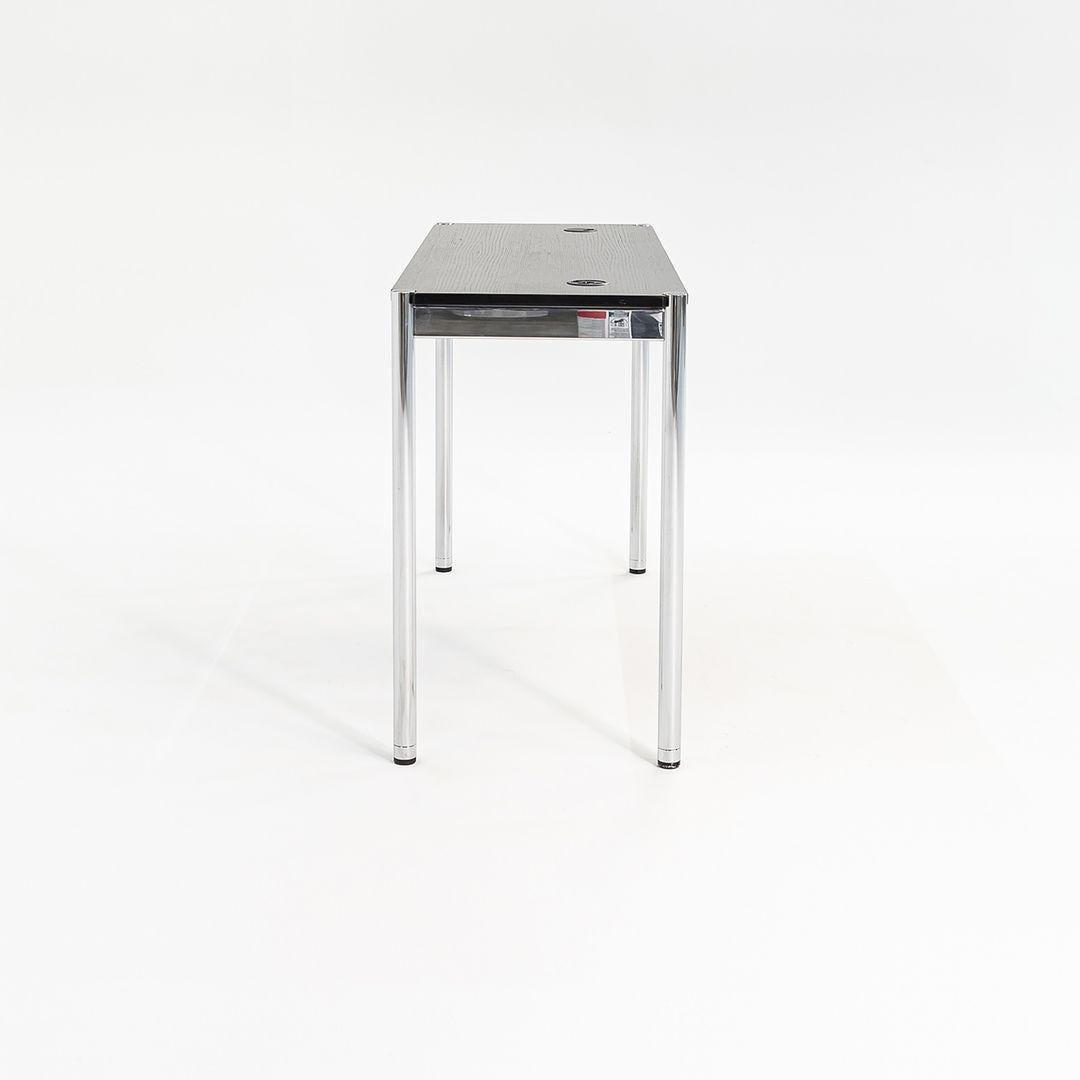2002 USM Haller End Table / Console Table in Ebonized Oak Chromed Steel 48x18in For Sale 1