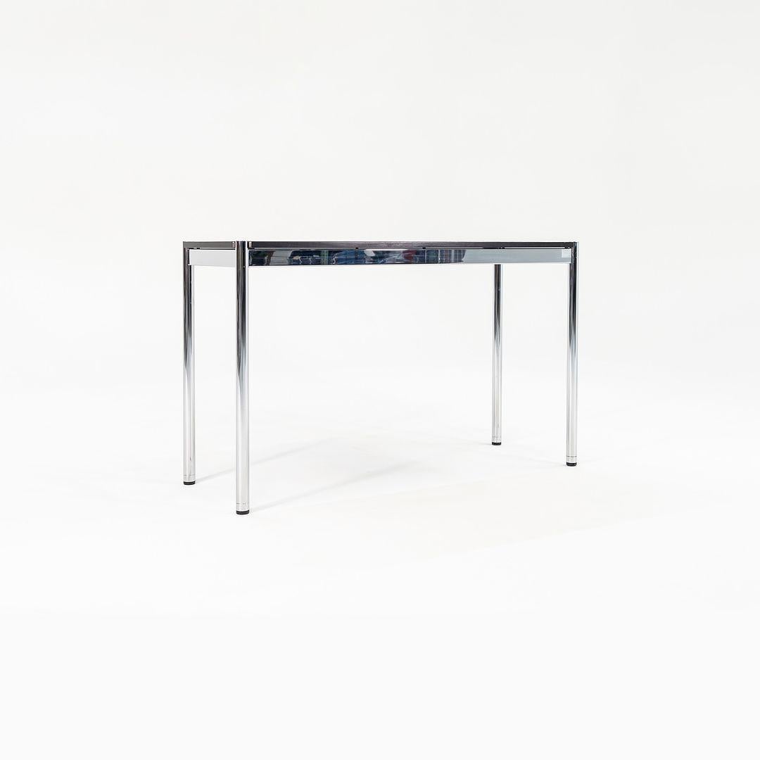 2002 USM Haller End Table / Console Table in Ebonized Oak Chromed Steel 48x18in For Sale 2