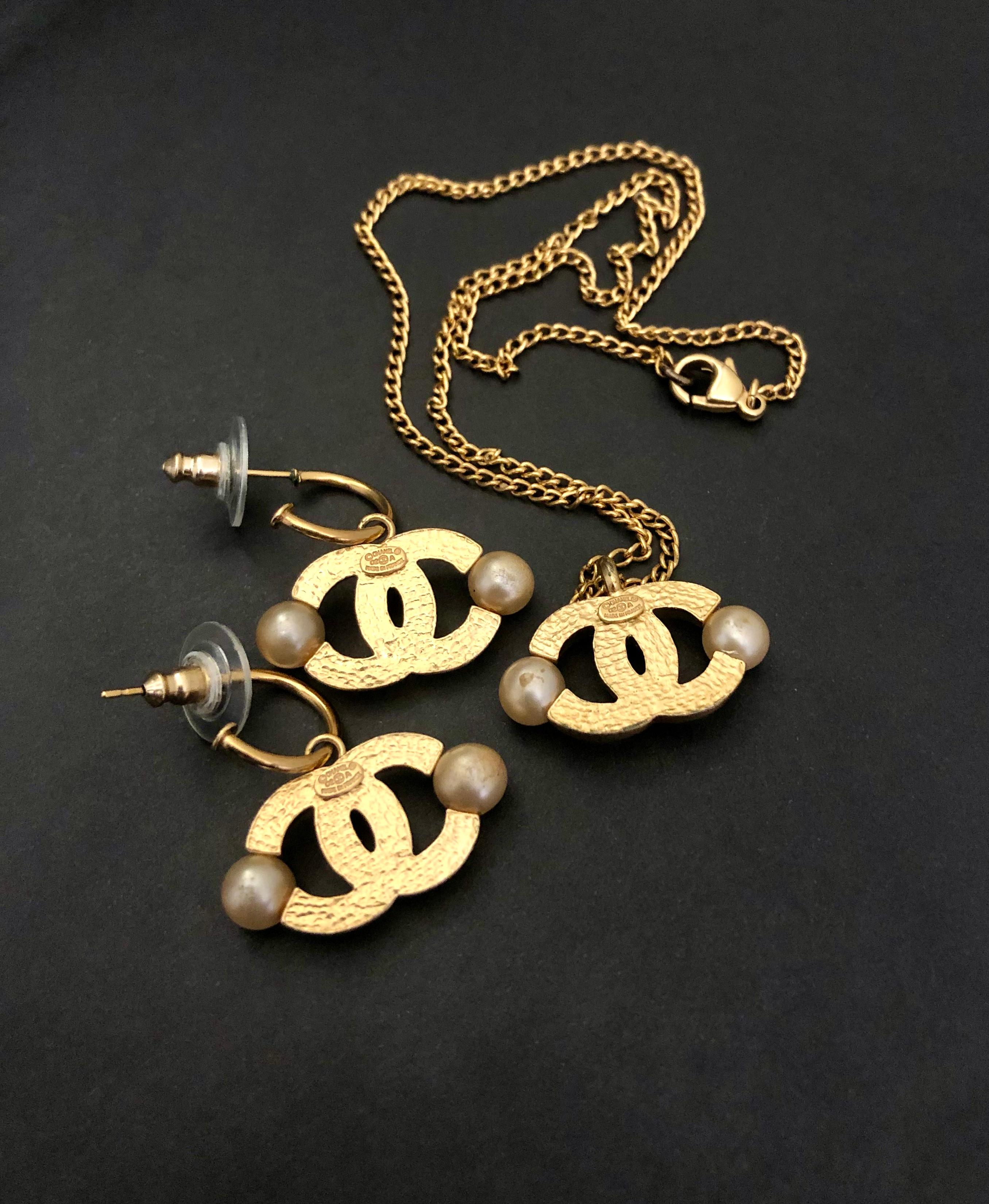 chanel earrings and necklace
