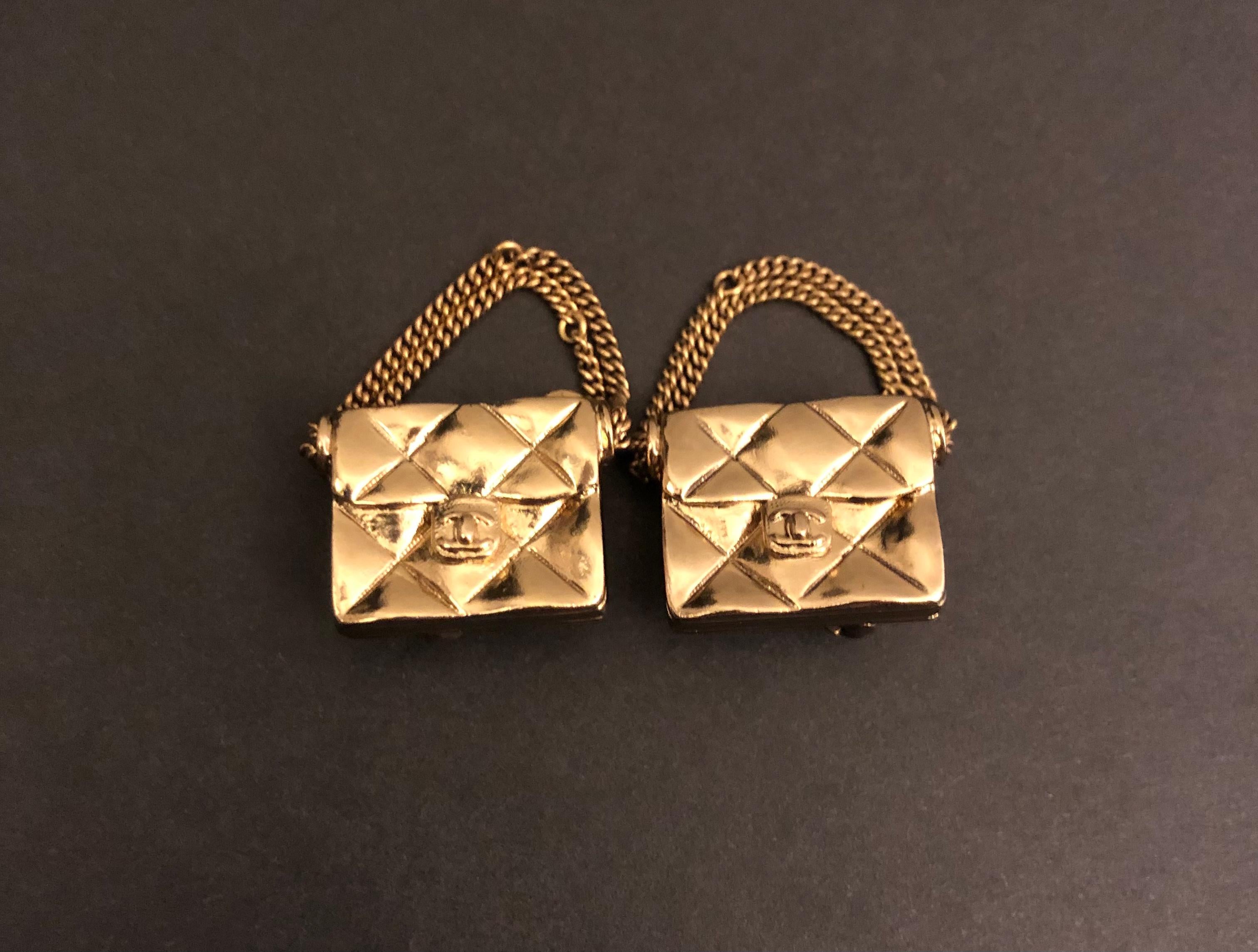 chanel bag earrings