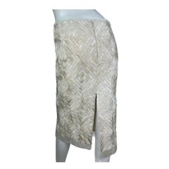 2002 Vintage Tom Ford for Gucci Hand Embroidered skirt in Pearl 40 - 4