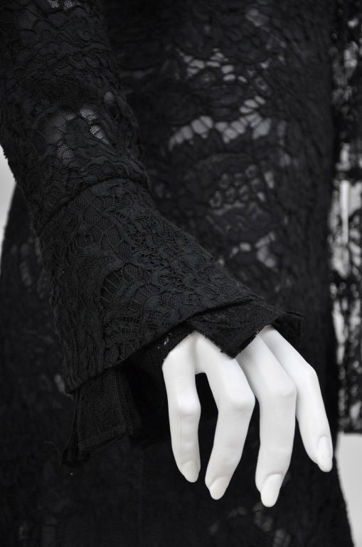 Women's 2002 Vintage Tom Ford for Yves Saint Laurent Black Lace Dress For Sale