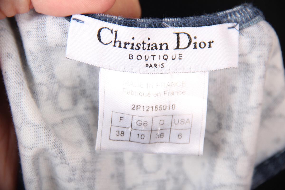 De las mujeres 2002 Y2K Christian Dior By John Galliano Chaleco azul Trotter Camiseta sin mangas en venta