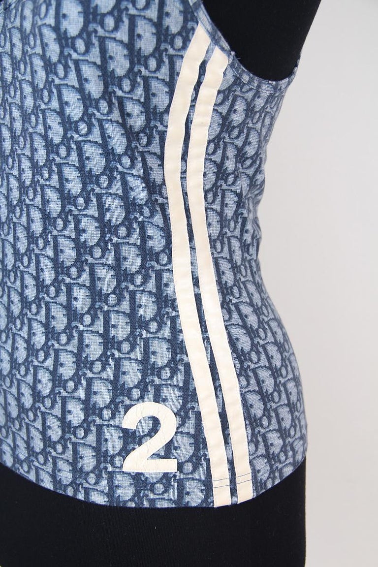 2002 Y2K Christian Dior By John Galliano Blue Trotter Vest Tank