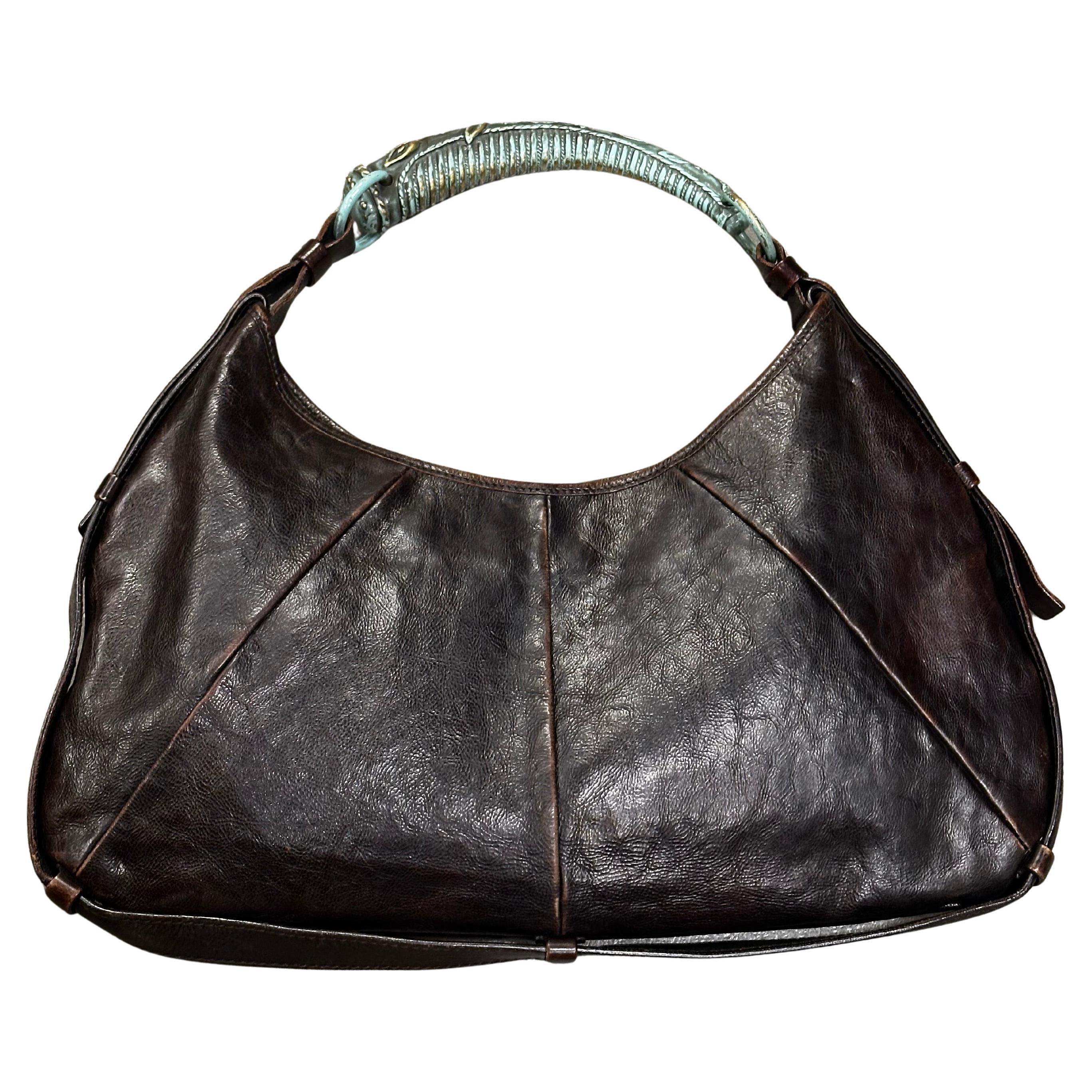 2002 Yves Saint Laurent metal horn Mombasa bag