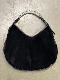 2002 Yves Saint Laurent Mombasa Black Suede Bag