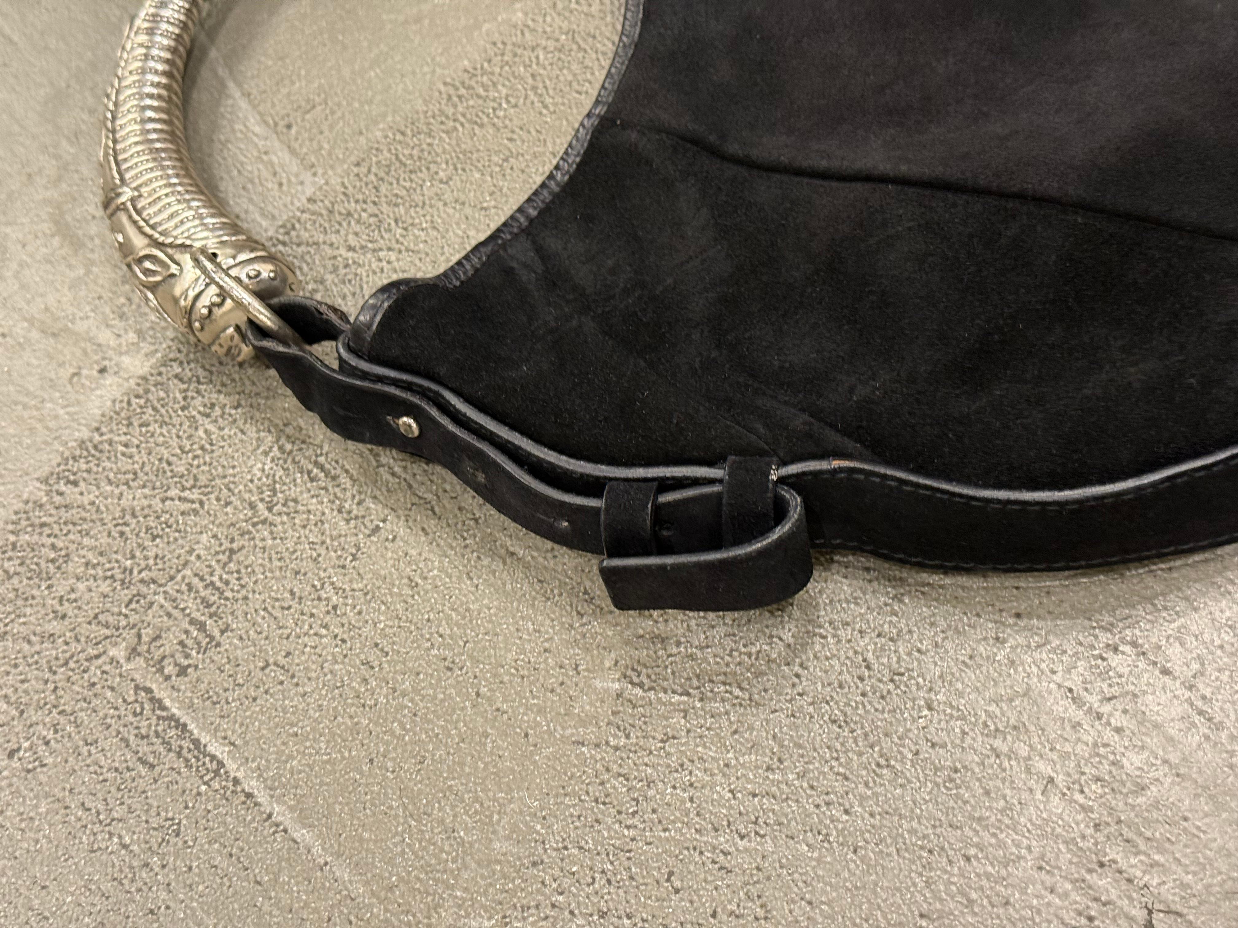 Noir 2002 Yves Saint Laurent Mombasa black suede bag en vente