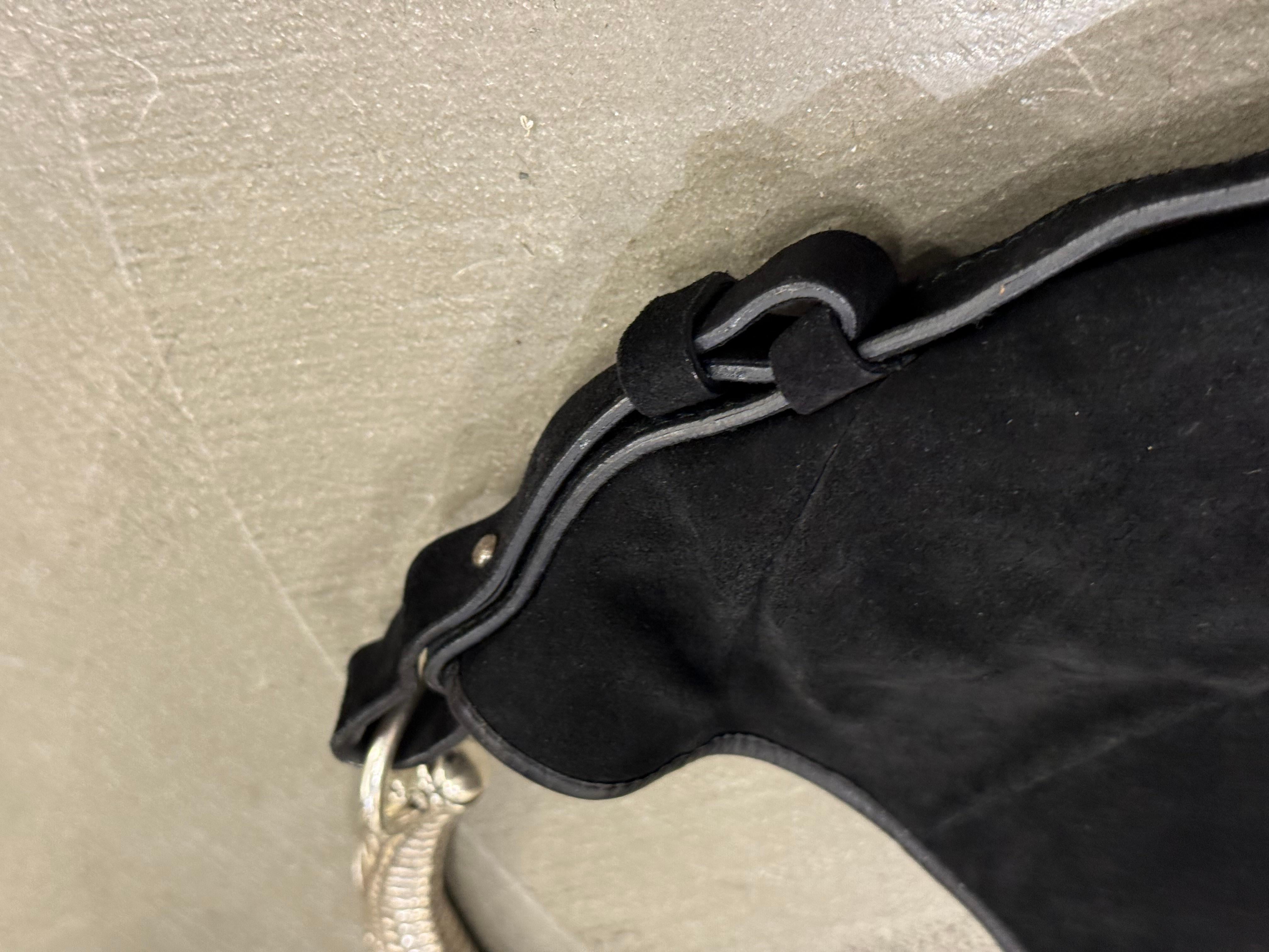 2002 Yves Saint Laurent Mombasa black suede bag Unisexe en vente