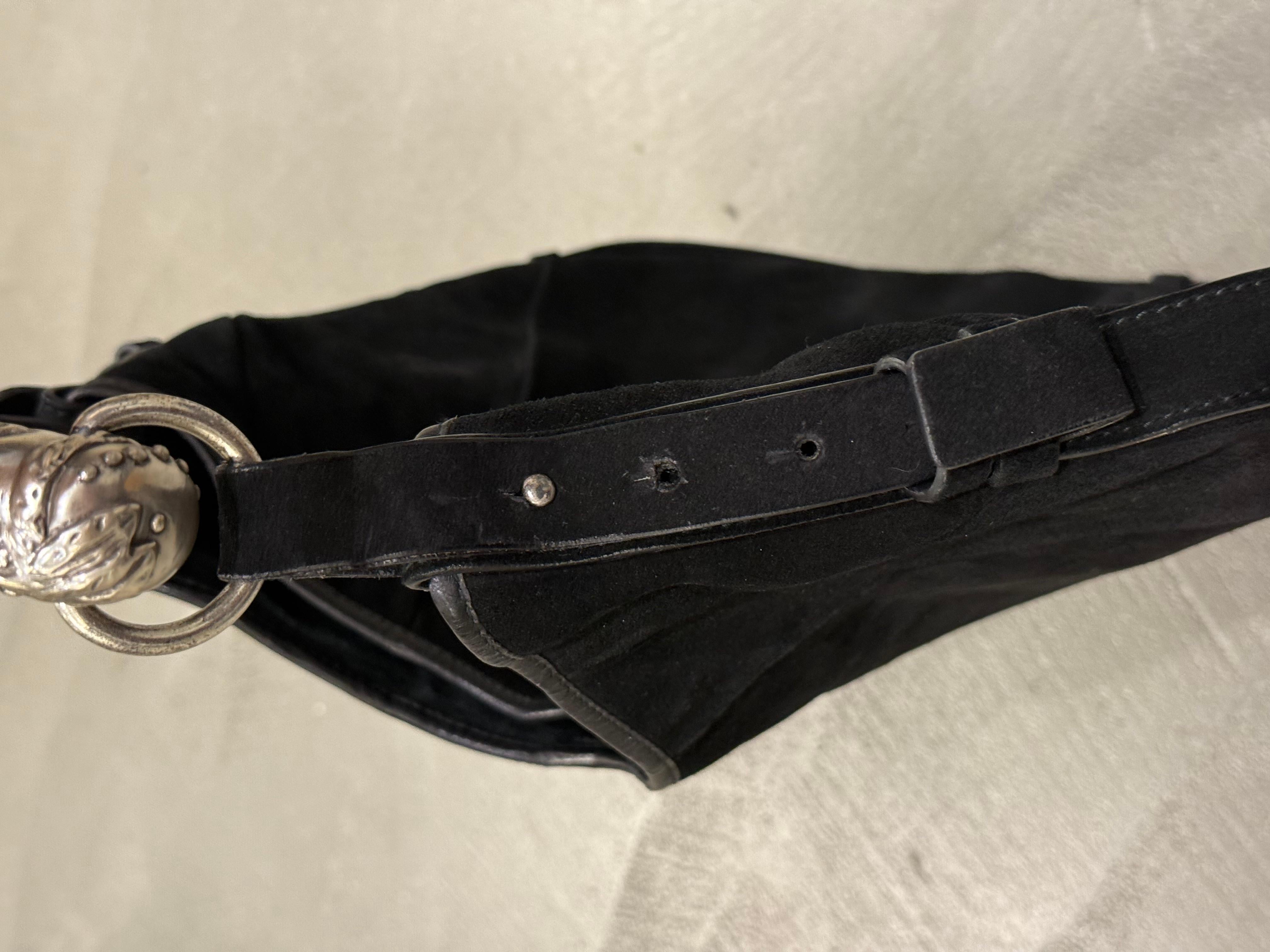 2002 Yves Saint Laurent Mombasa black suede bag en vente 3