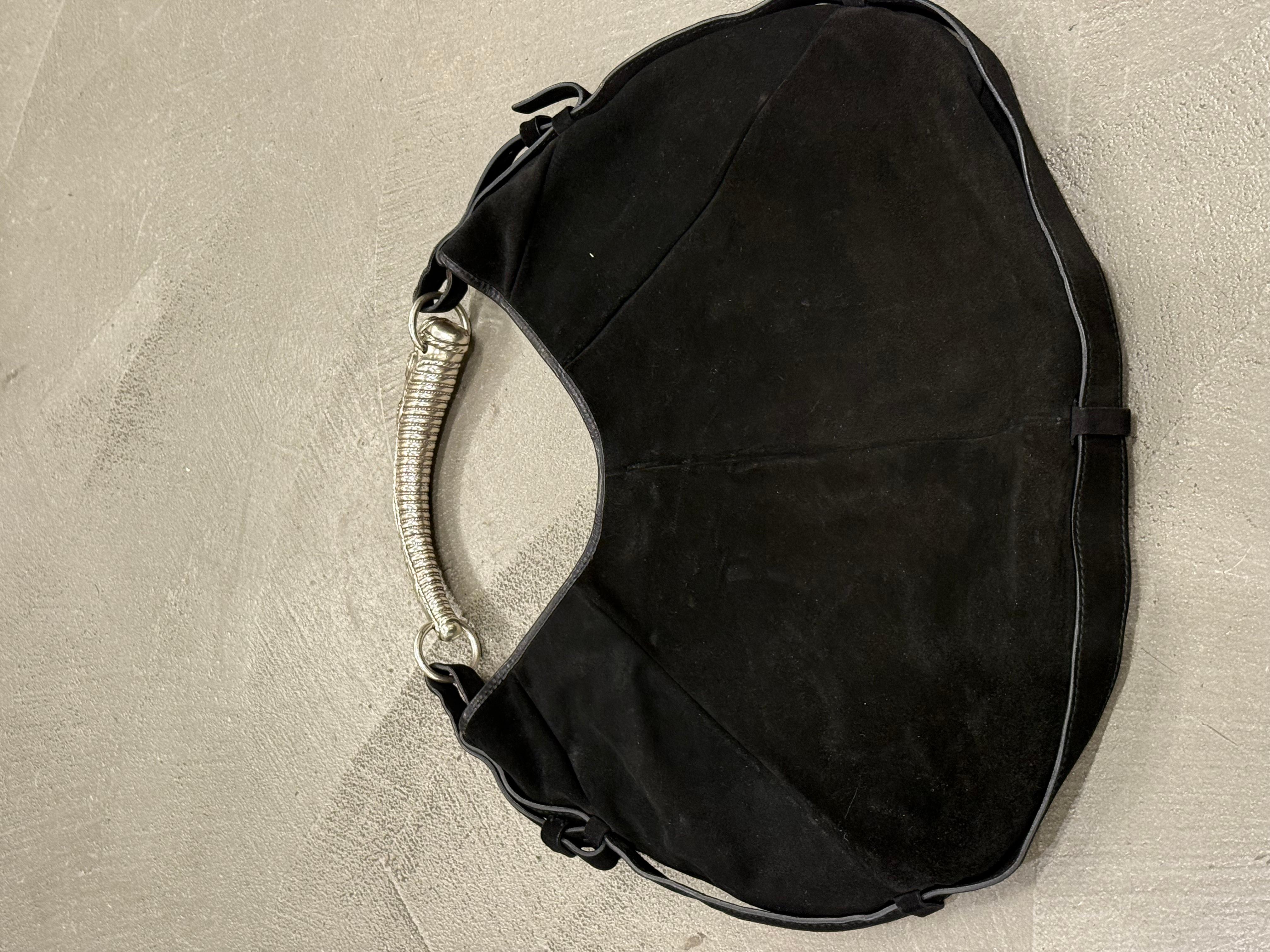 2002 Yves Saint Laurent Mombasa black suede bag en vente 4