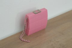 2002s Rare Chanel Perspex Lucite Minaudiere Pink Plastic Clutch