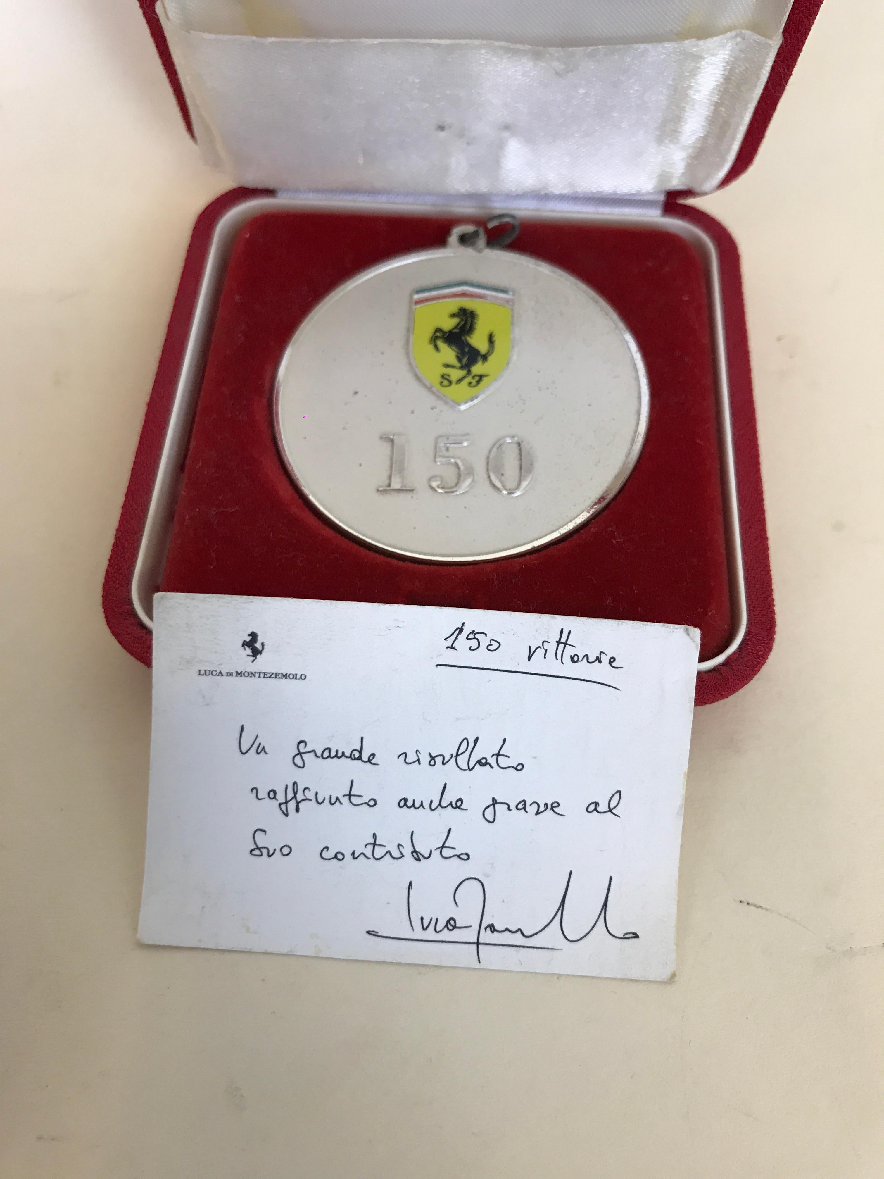 2002 Vintage Ferrari Commemorative Medal Celebrating the 150th Victory of GP For Sale 1