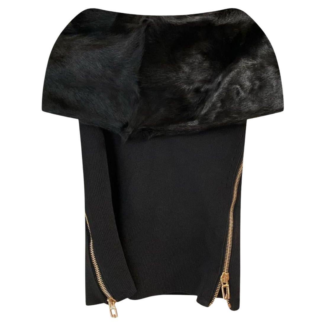 2003 / 2004 Gucci Black Fur Jumper/Top new NWT en vente