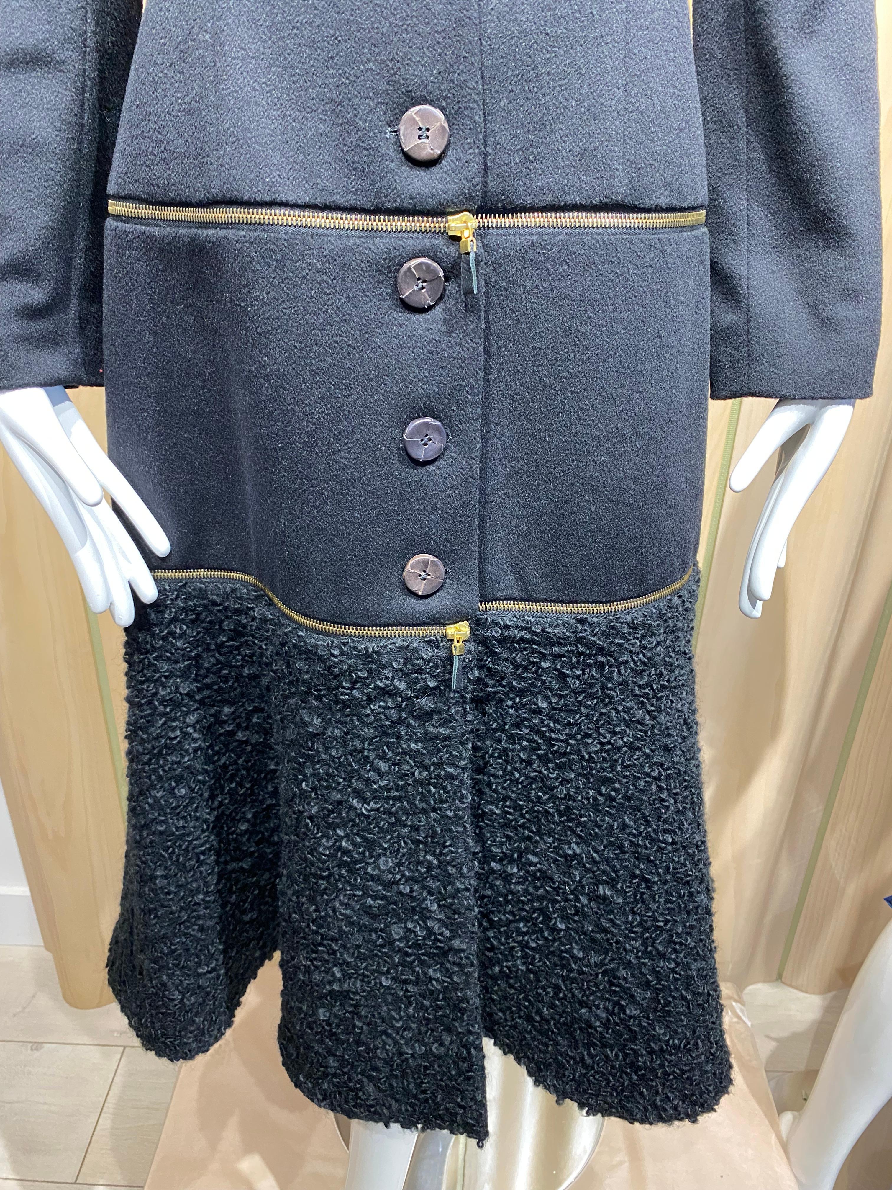 Women's or Men's 2003 Alexander Mcqueen Black Cashmere wool Coat Dress For Sale