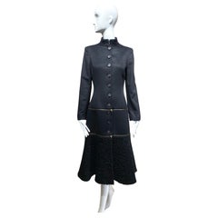 2003 Alexander Mcqueen Black Cashmere wool Coat Dress