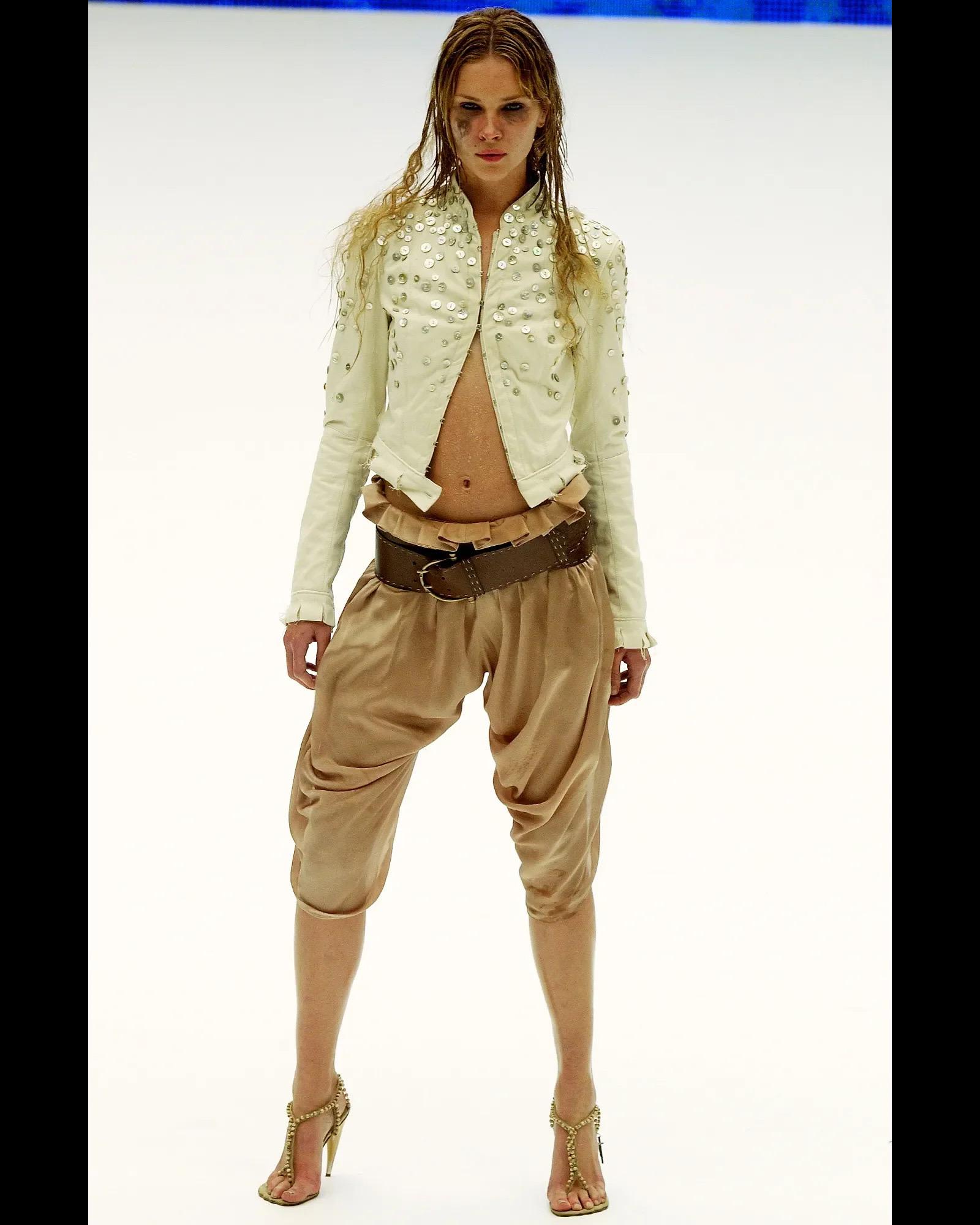 2003 Alexander McQueen Navy Blue Silk Button Embellished Stripes Bias-Cut Gown 8