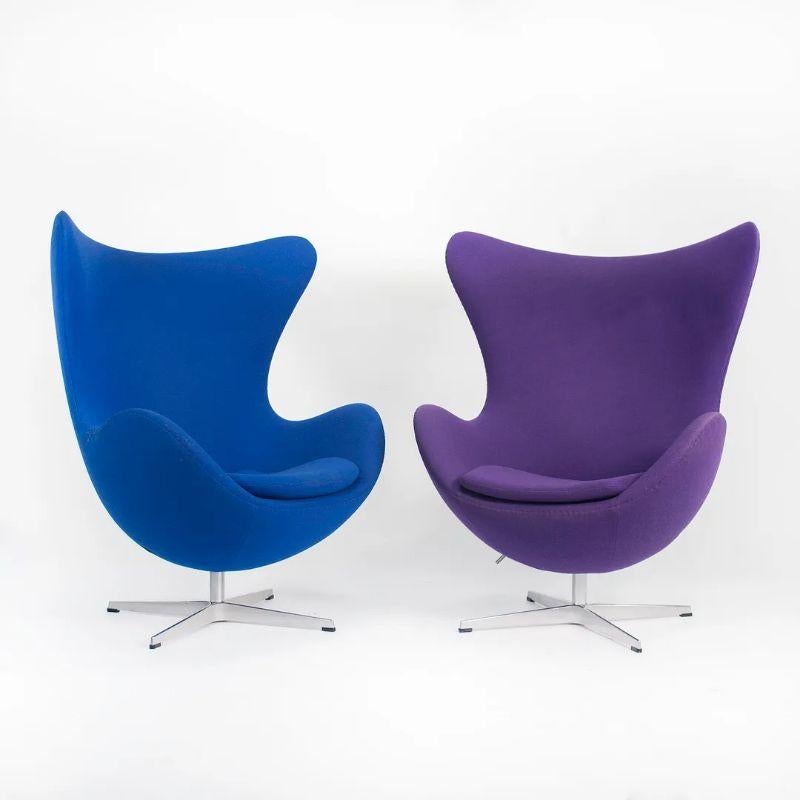 2003 Arne Jacobsen for Fritz Hansen Blue Egg Chair 4+ Avail For Sale 5